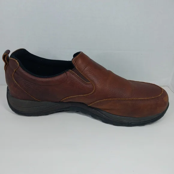 L.L. Bean Comfort Moc II Men's 14 W Leather Slip On Casual Loafers Brown 257064 - Picture 10 of 12